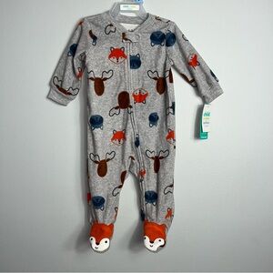 Child of Mine Gray Fox moose racoon Print Sleeper Forest Woods Woodland Neutral